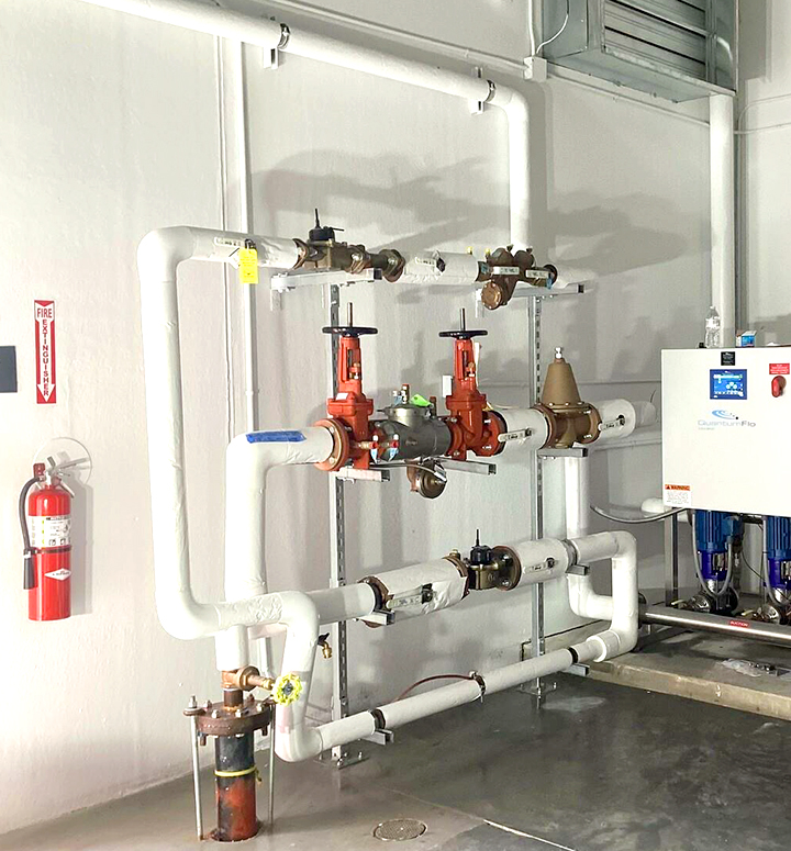 Commercial plumbing installation at large facility.